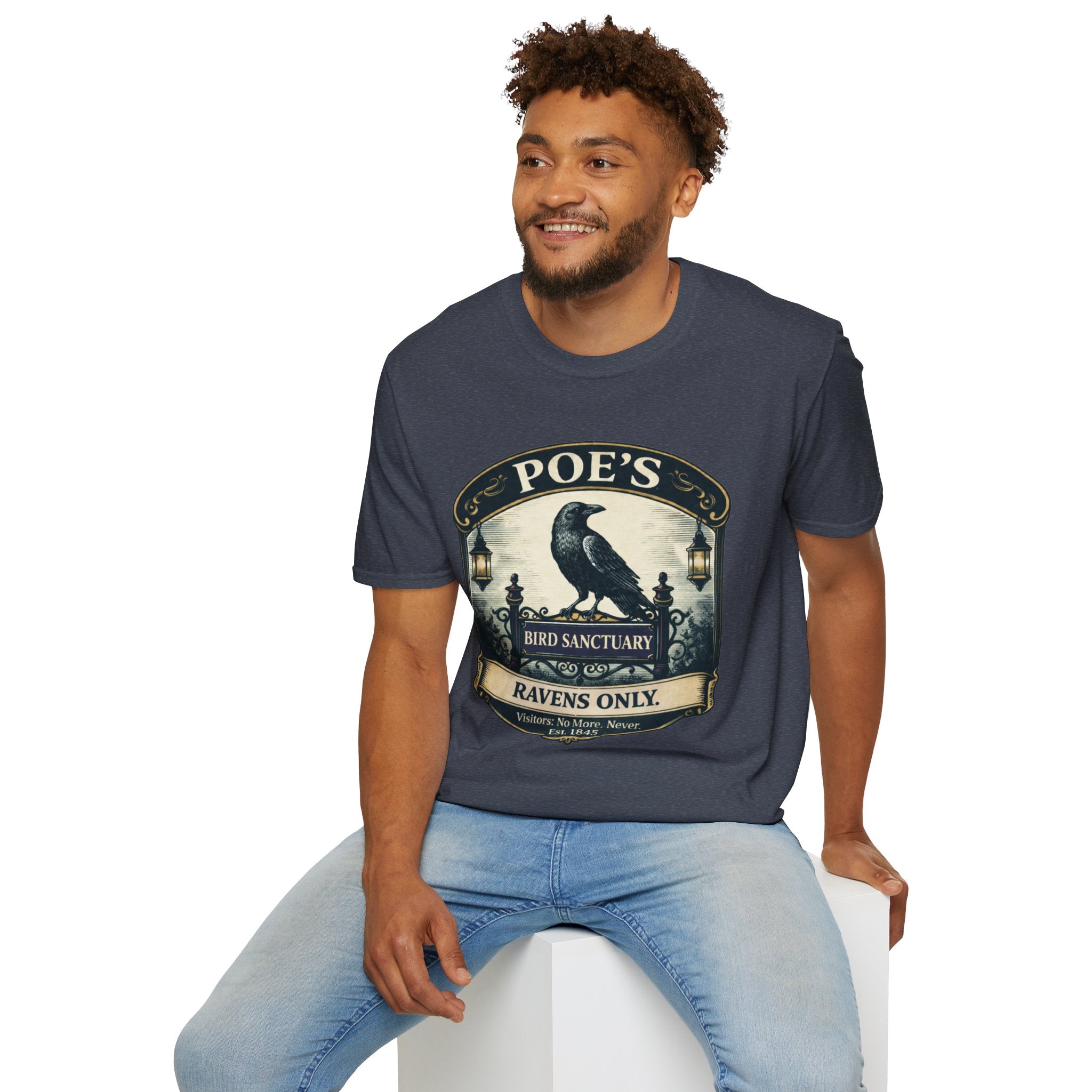 Poe’s Bird Sanctuary T-Shirt – Vintage Literary Humor Tee