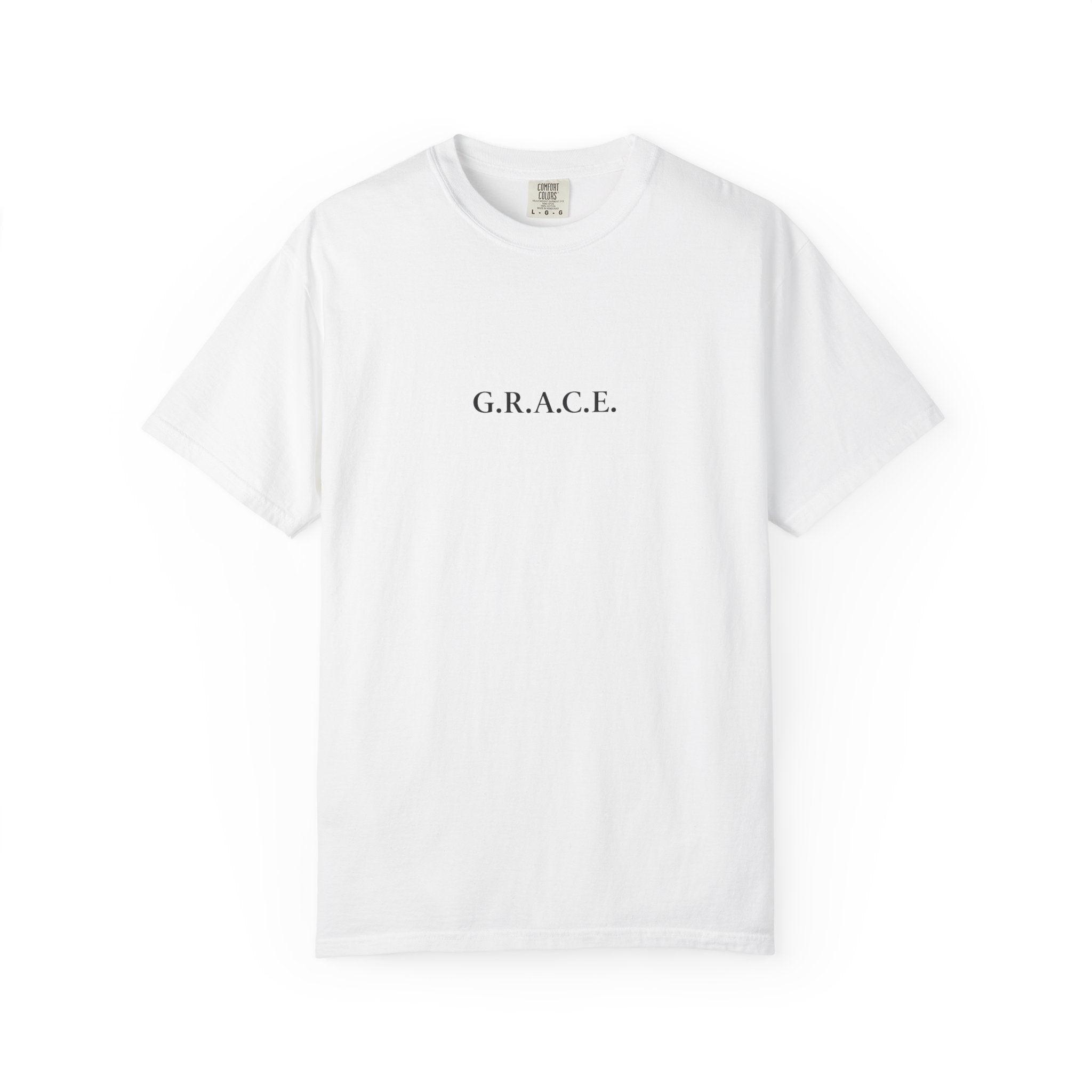 'G.R.A.C.E.' Front Print with Scripture References Back (Christian Faith Tee)