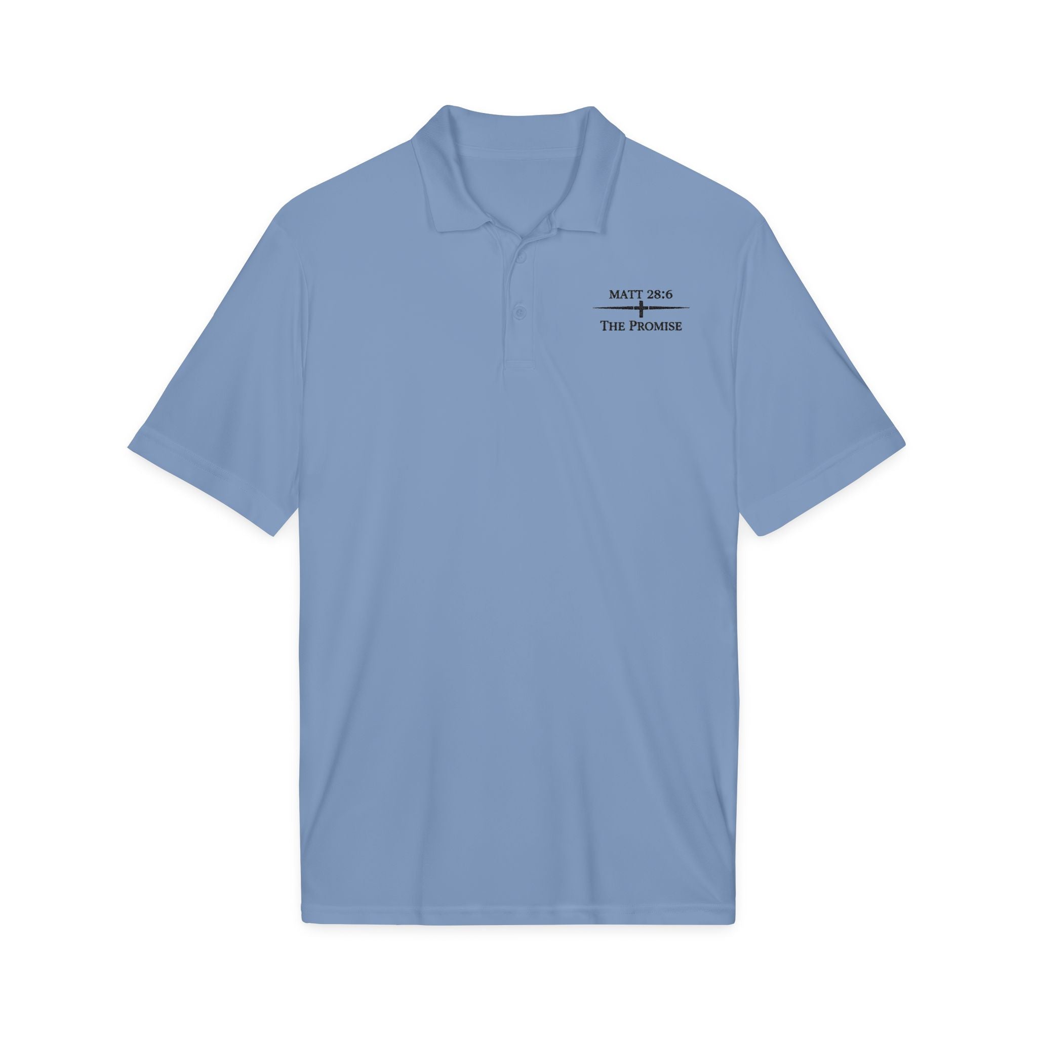 MATT 28:6 -- Embroidered Dress Polo  In Plain Clothes (Light Colors)