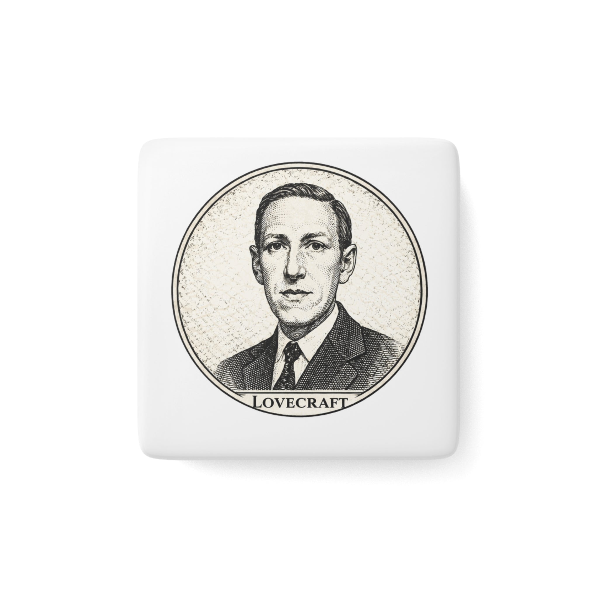 H.P. Lovecraft — Porcelain Portrait Magnet  From The Author’s Gallery