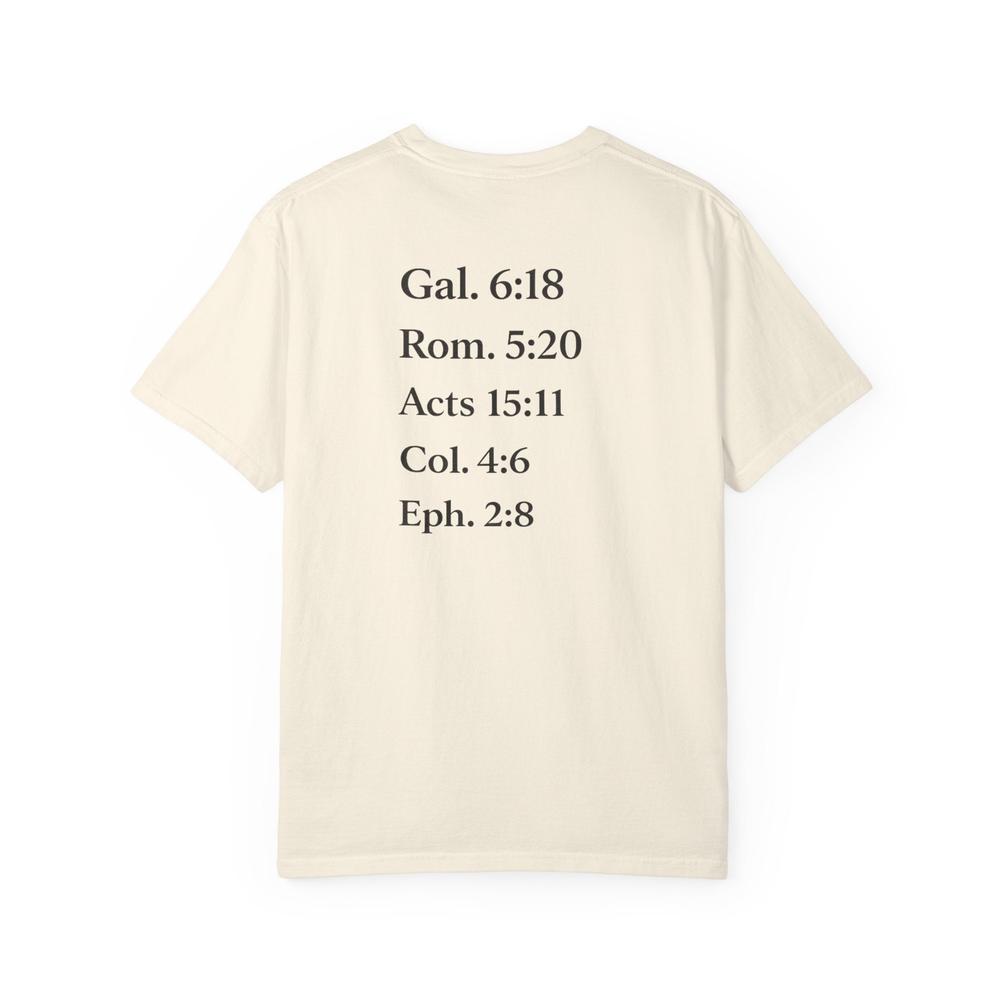 'G.R.A.C.E.' Front Print with Scripture References Back (Christian Faith Tee)