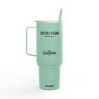 Faith > Fear — Psalm 56:3 Engraved 40oz Travel Mug | Insulated Koozie Tumbler with Handle | Christian Gift | The Foundation Collection