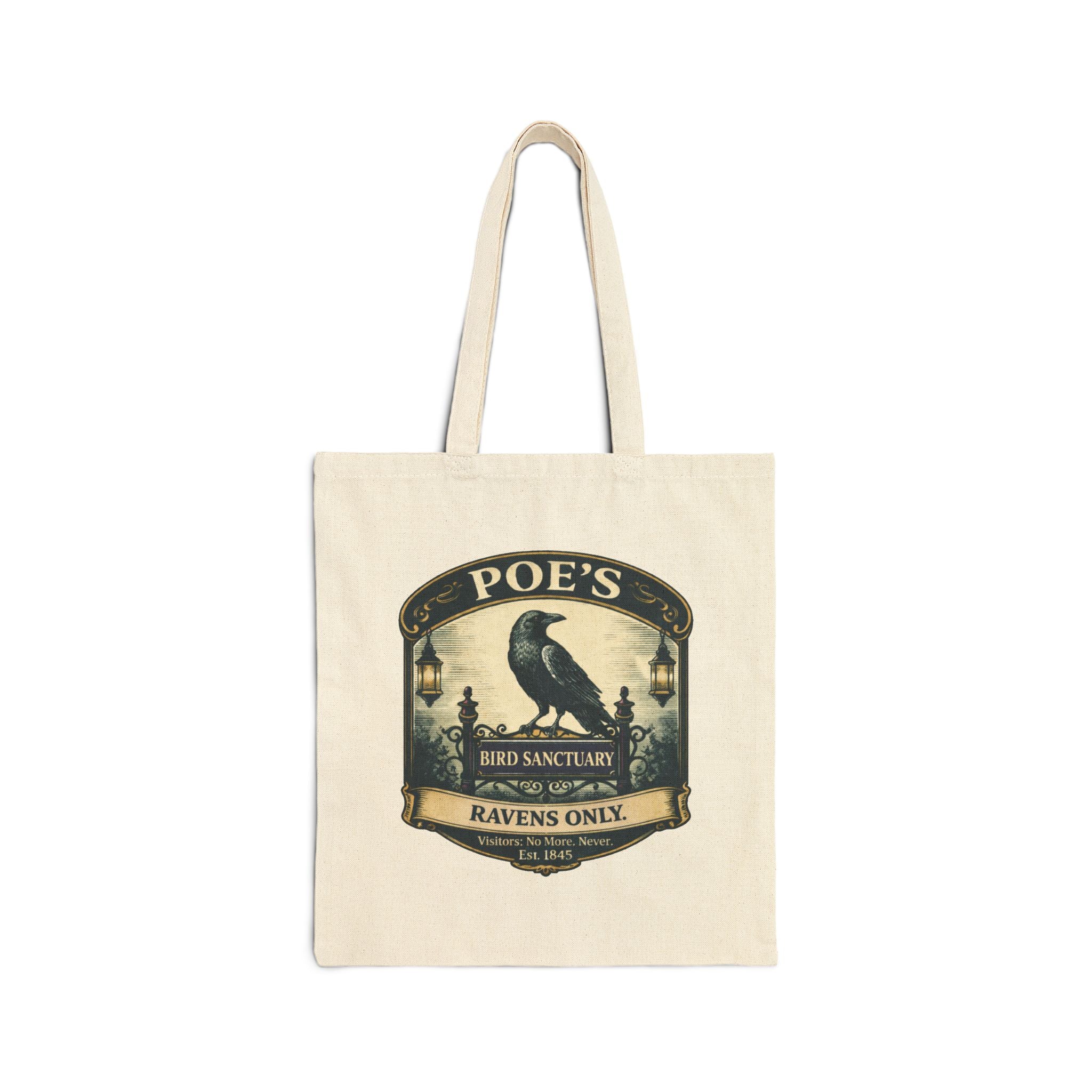 Poe's Bird Sanctuary Canvas Carry-All -- Vintage Literary Humor