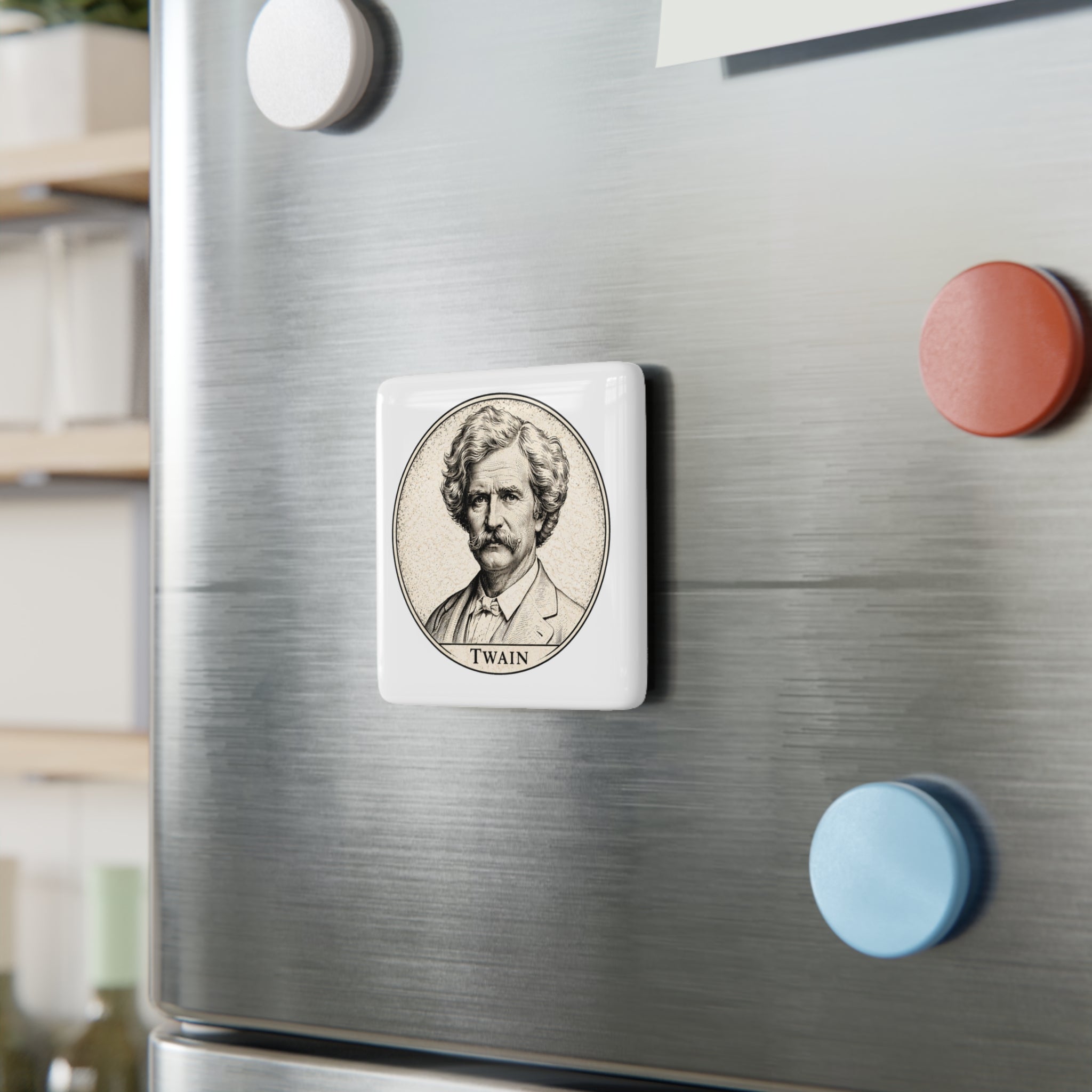 Mark Twain — Porcelain Portrait Magnet:  From The Author’s Gallery