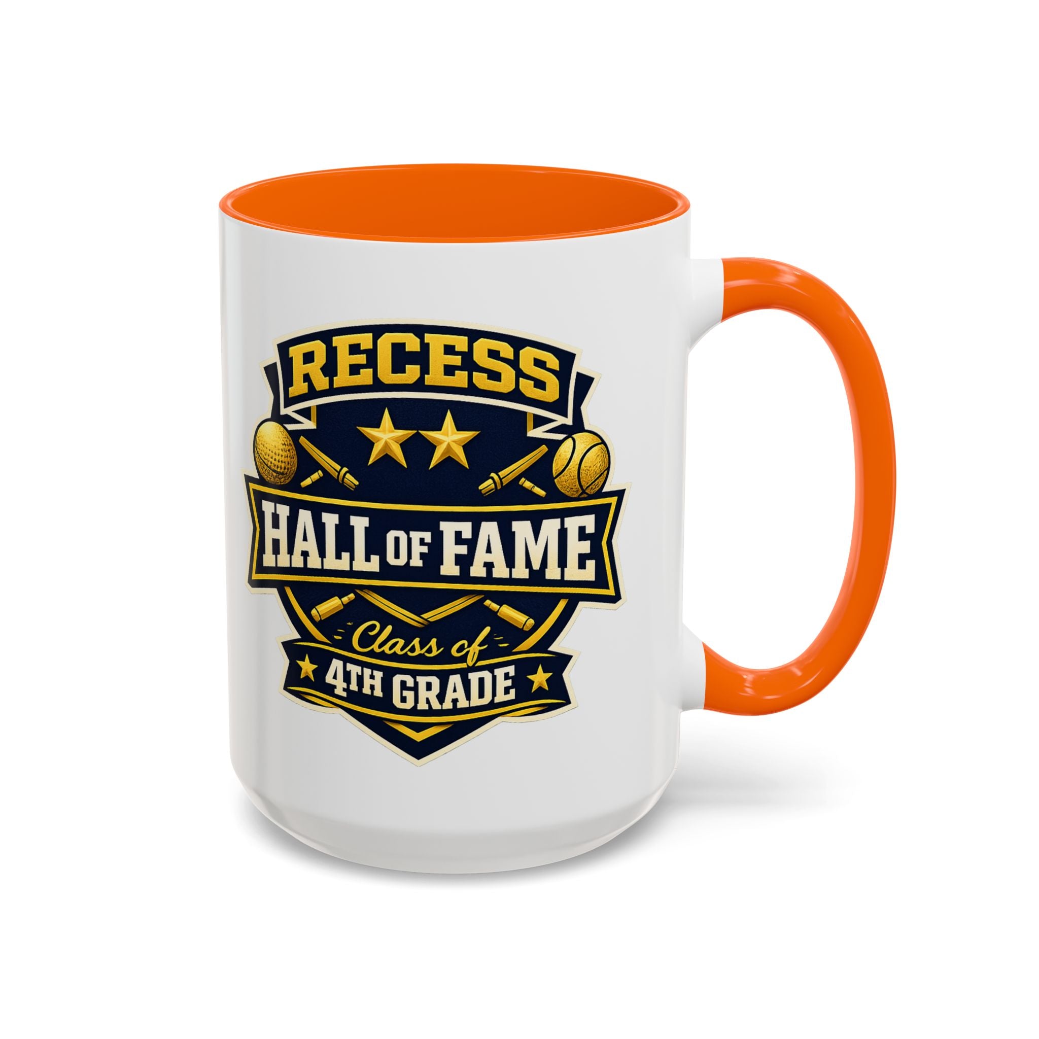 Recess Hall of Fame Coffee Mug — Class of 4th Grade Accent Mug (11/15oz)