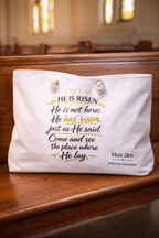 Weekender Bag — "He is risen"  Matthew 28:6     From The Foundation