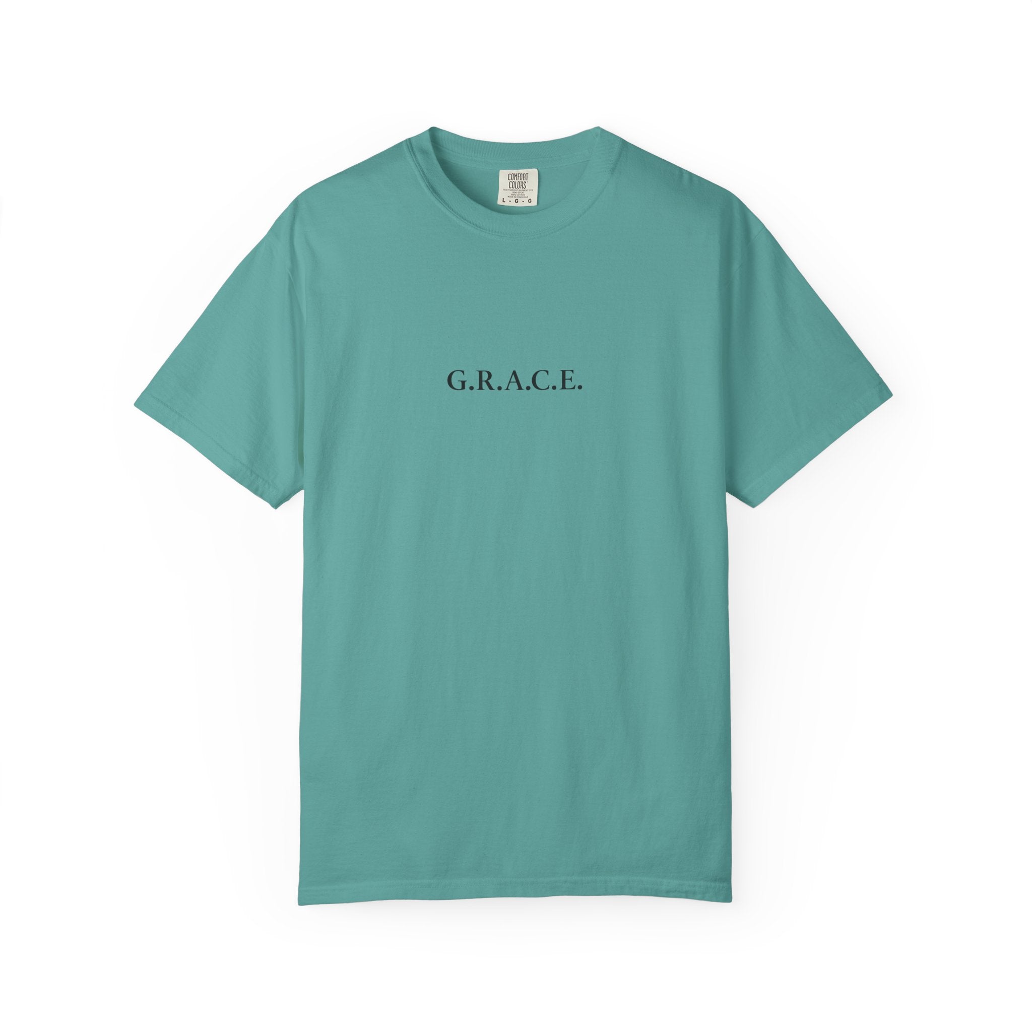 'G.R.A.C.E.' Front Print with Scripture References Back (Christian Faith Tee)