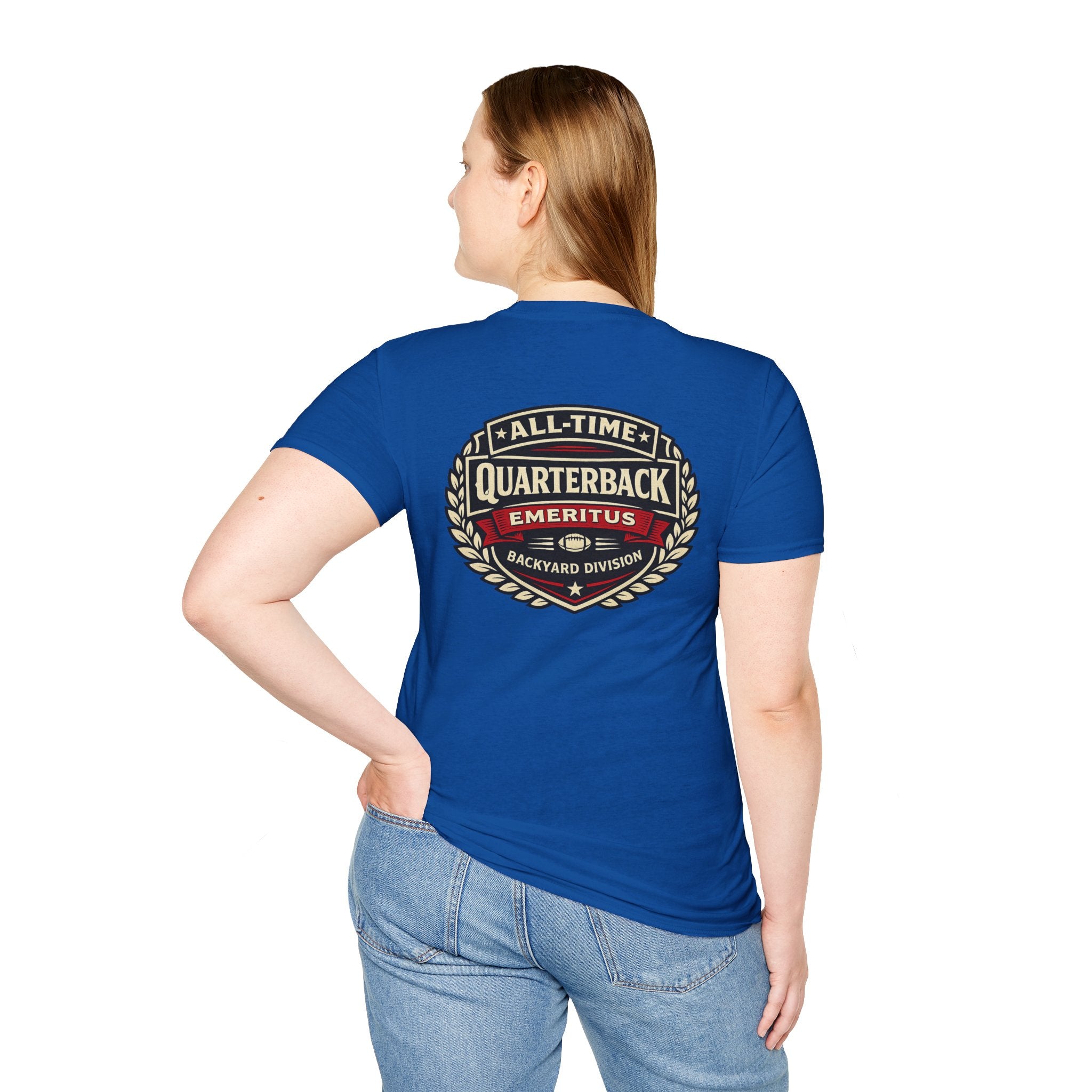 All-Time Quarterback Emeritus T-Shirt — Backyard Division Football Tee