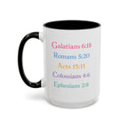 GRACE — Pastel Scripture Typography Mug  -- The Foundation Collection (15 oz)