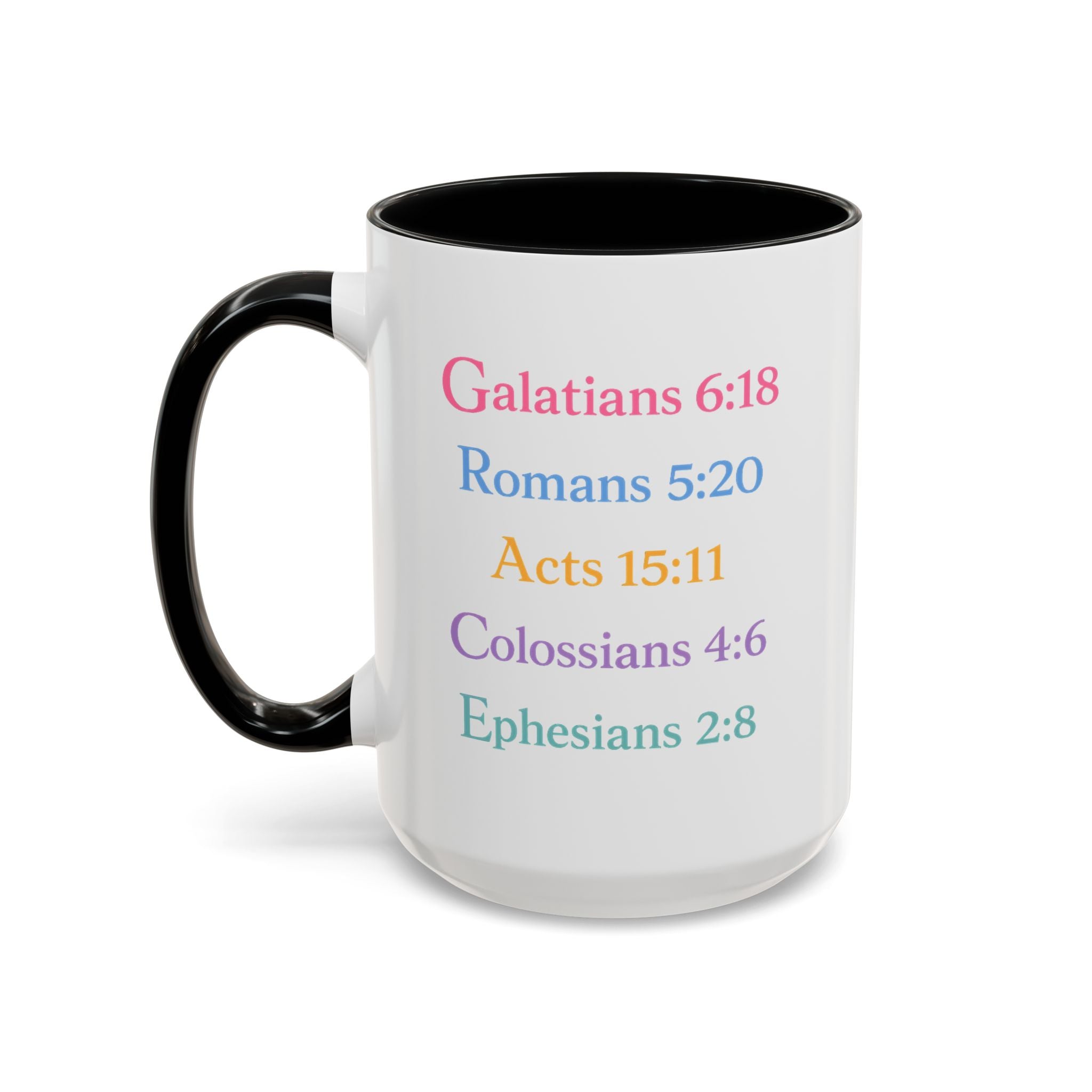 GRACE — Pastel Scripture Typography Mug  -- The Foundation Collection (15 oz)