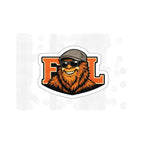 Bearded Dude Die-Cut Sticker — Cool Orange Logo Sticker for Laptops & Gear