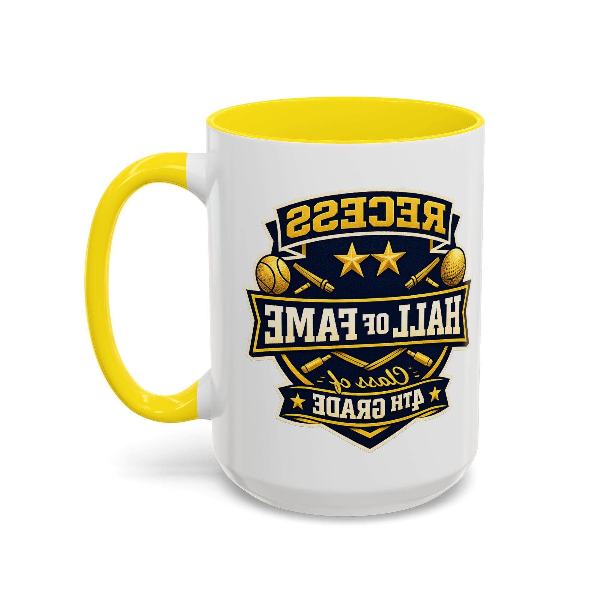 Recess Hall of Fame Coffee Mug — Class of 4th Grade Accent Mug (11/15oz)