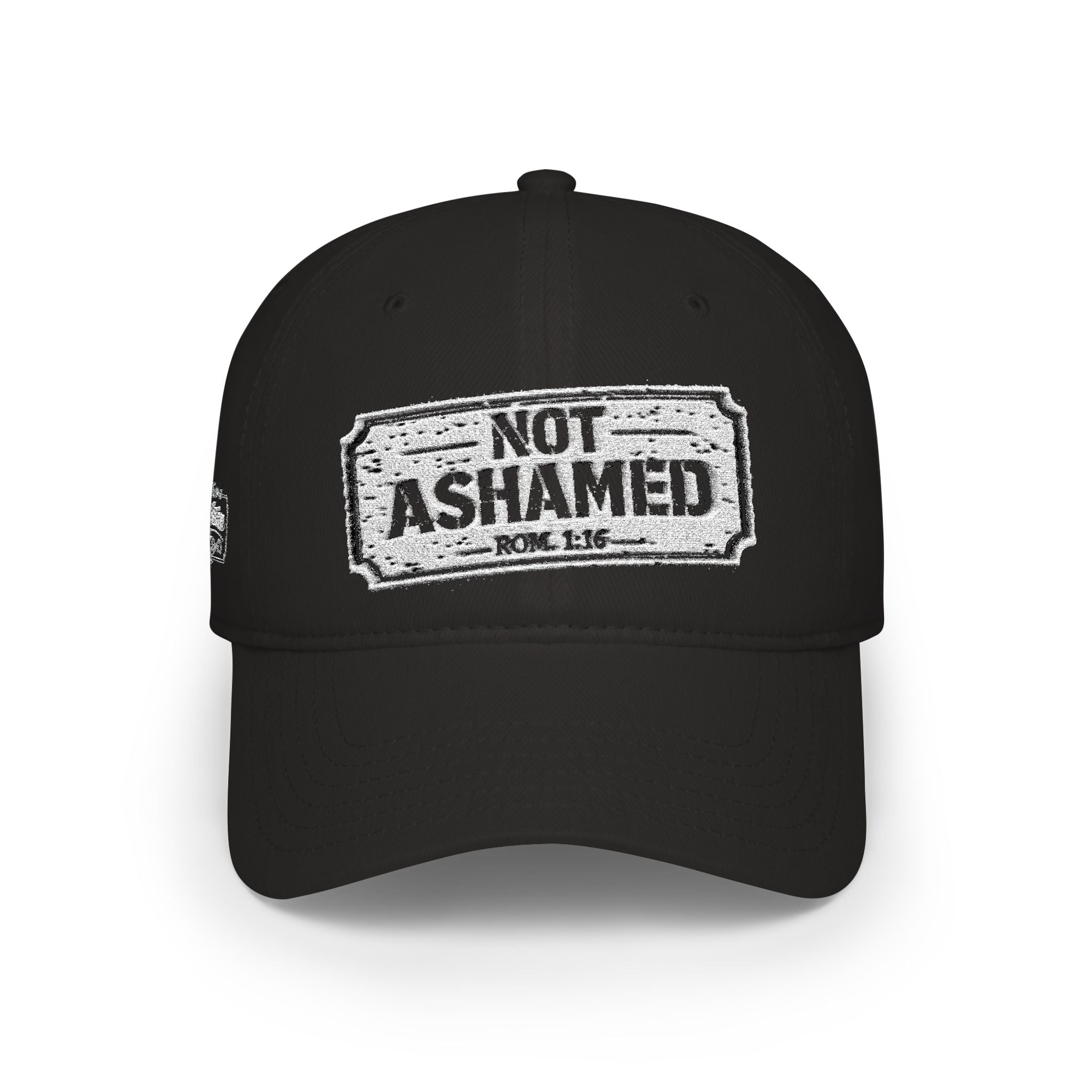 Not Ashamed — Romans 1:16 — Embroidered Cap | The Foundation Collection (Dark Colors)
