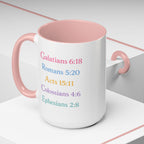 GRACE — Pastel Scripture Typography Mug  -- The Foundation Collection (15 oz)