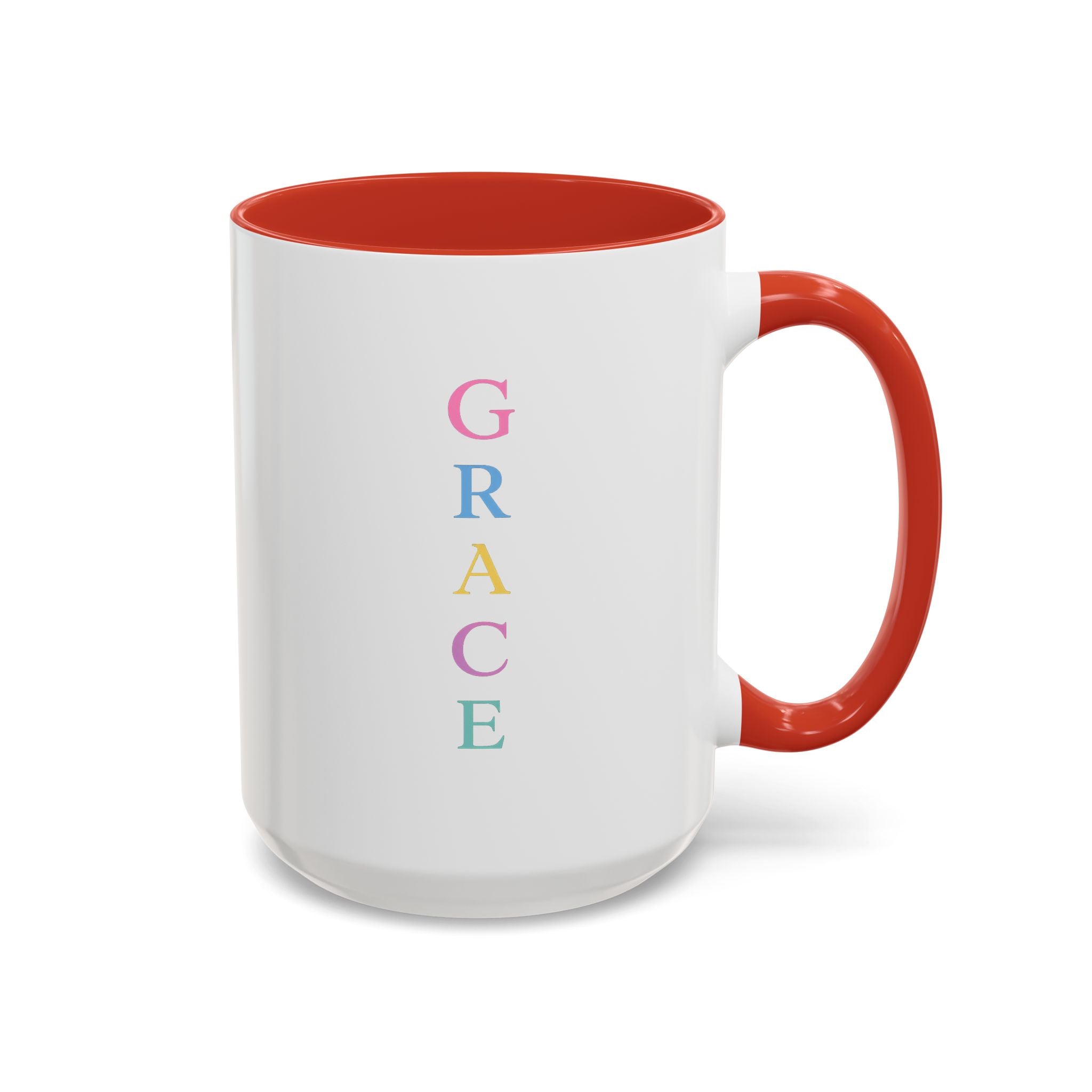 GRACE — Pastel Scripture Typography Mug  -- The Foundation Collection (15 oz)
