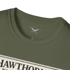 Hawthorne Embroidery T-Shirt - Vintage Literary Humor Tee
