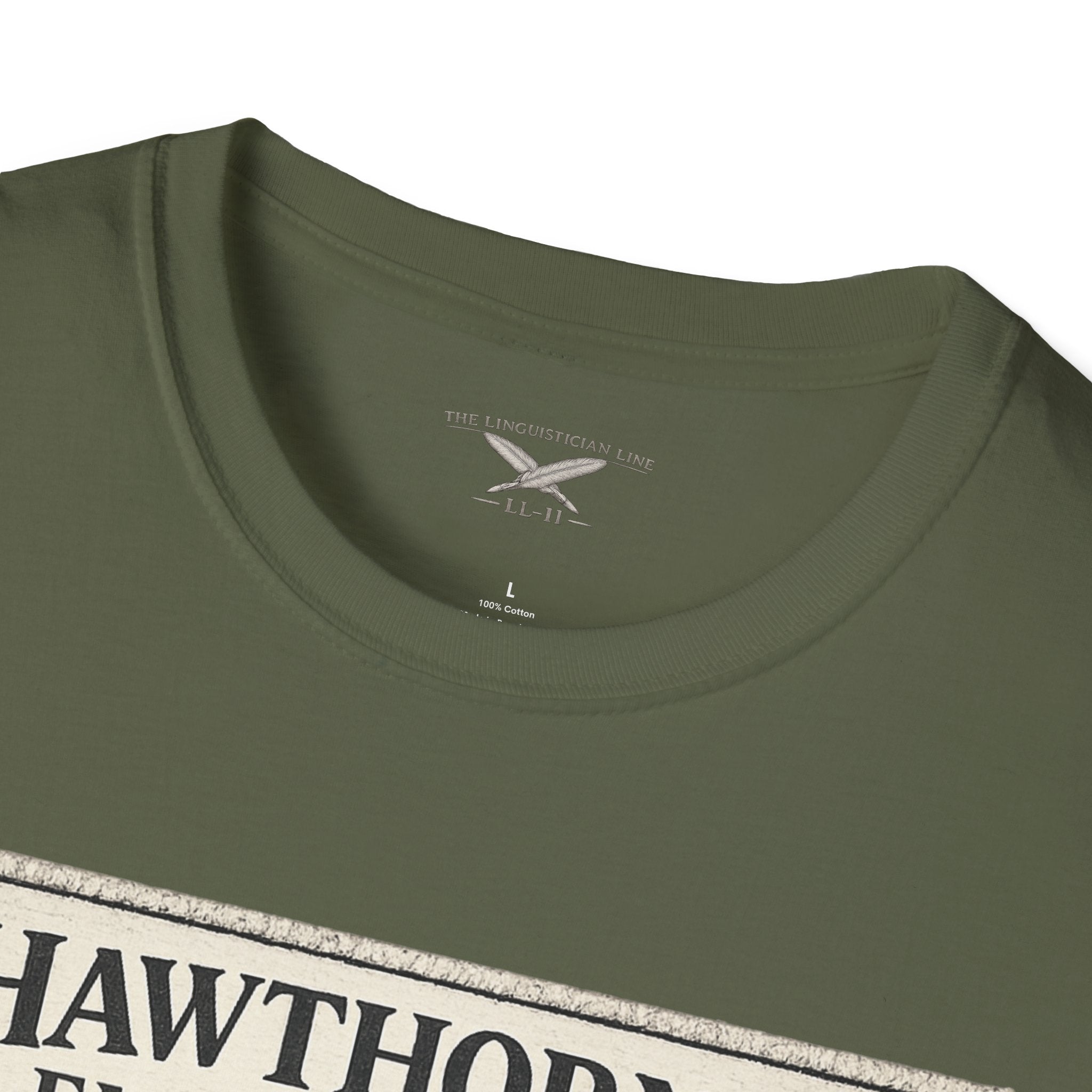 Hawthorne Embroidery T-Shirt - Vintage Literary Humor Tee