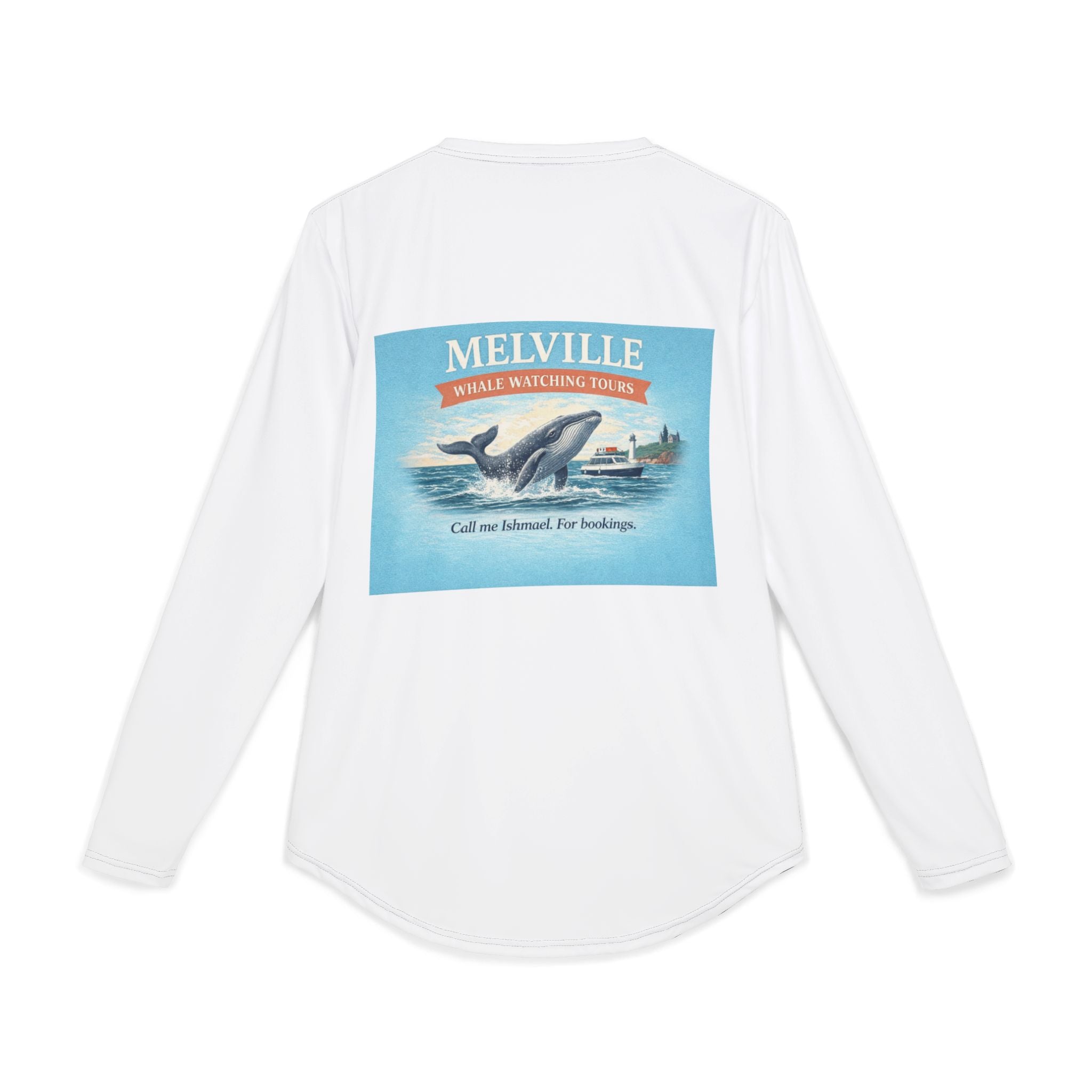 Melville Whale Watching Long Sleeve UV Shirt — Vintage Literary Humor Tee