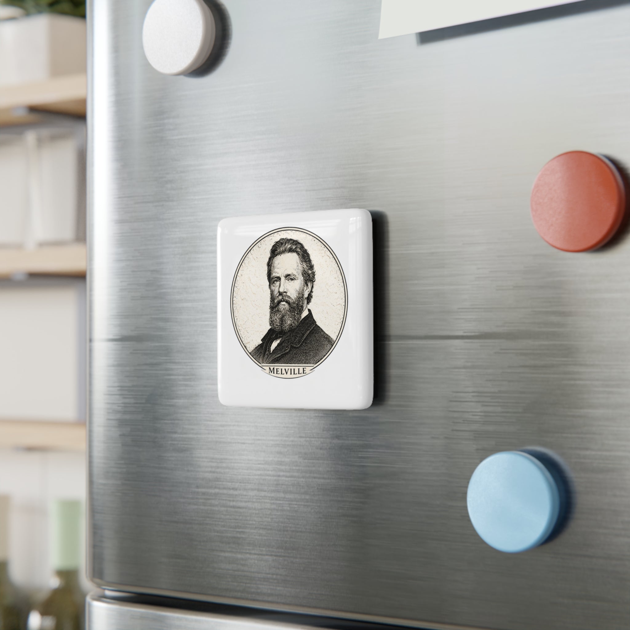 Herman Melville — Porcelain Portrait Magnet:  From The Author’s Gallery