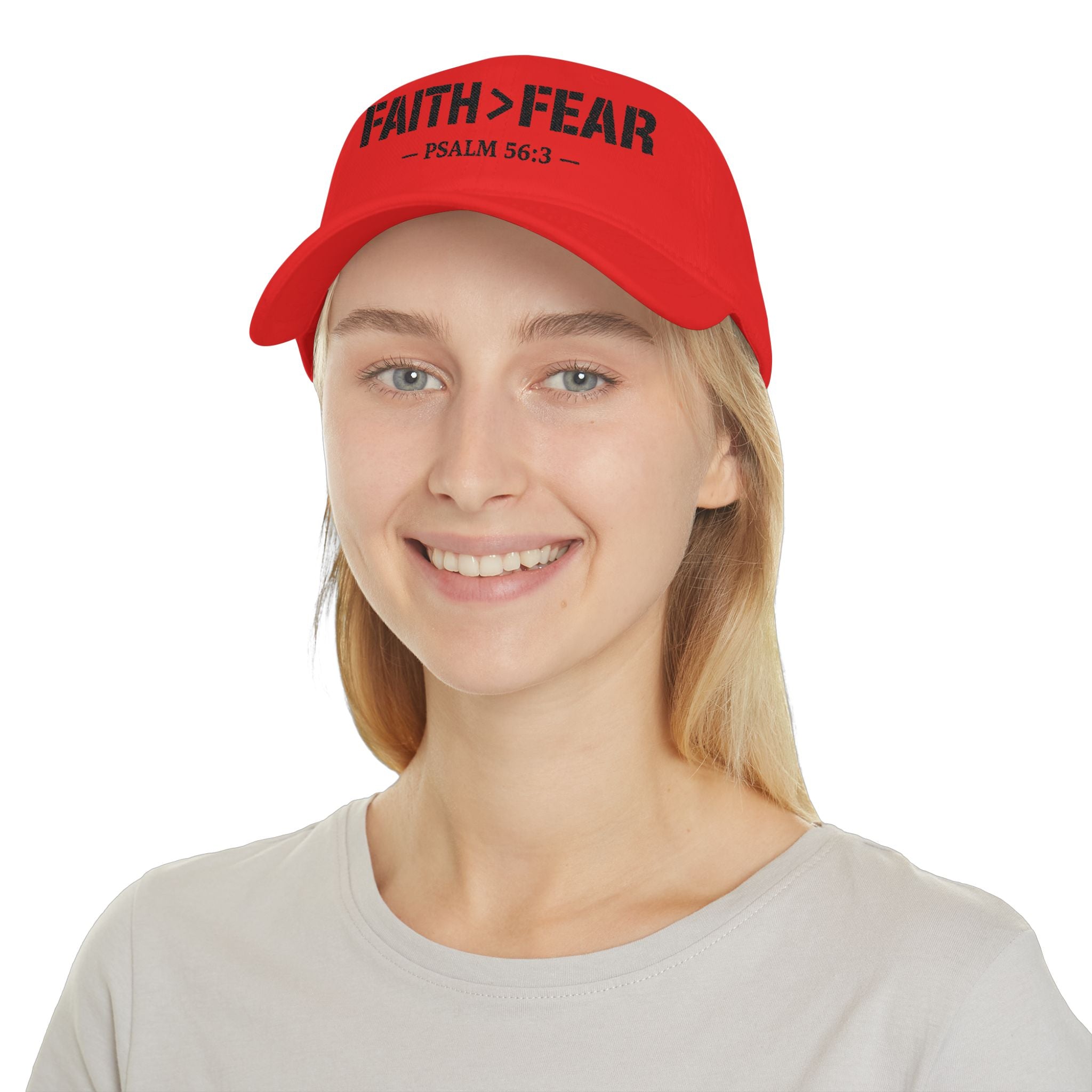 Faith > Fear — Psalm 56:3 — Embroidered Cap | The Foundation Collection (Light Colors)