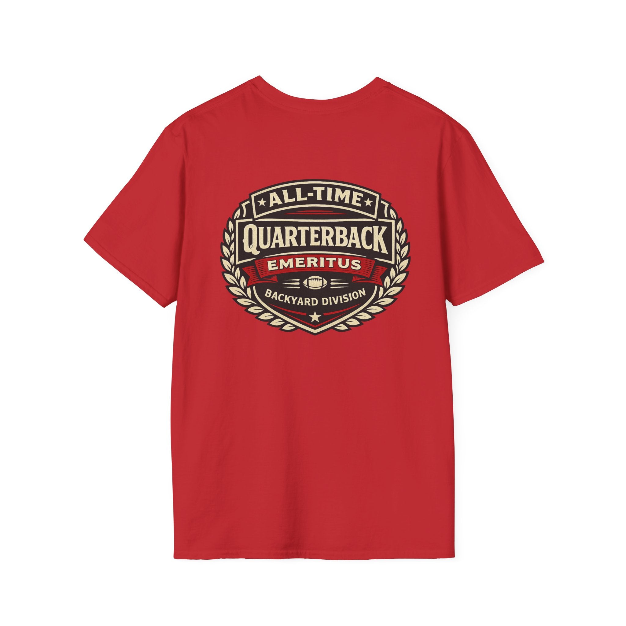 All-Time Quarterback Emeritus T-Shirt — Backyard Division Football Tee