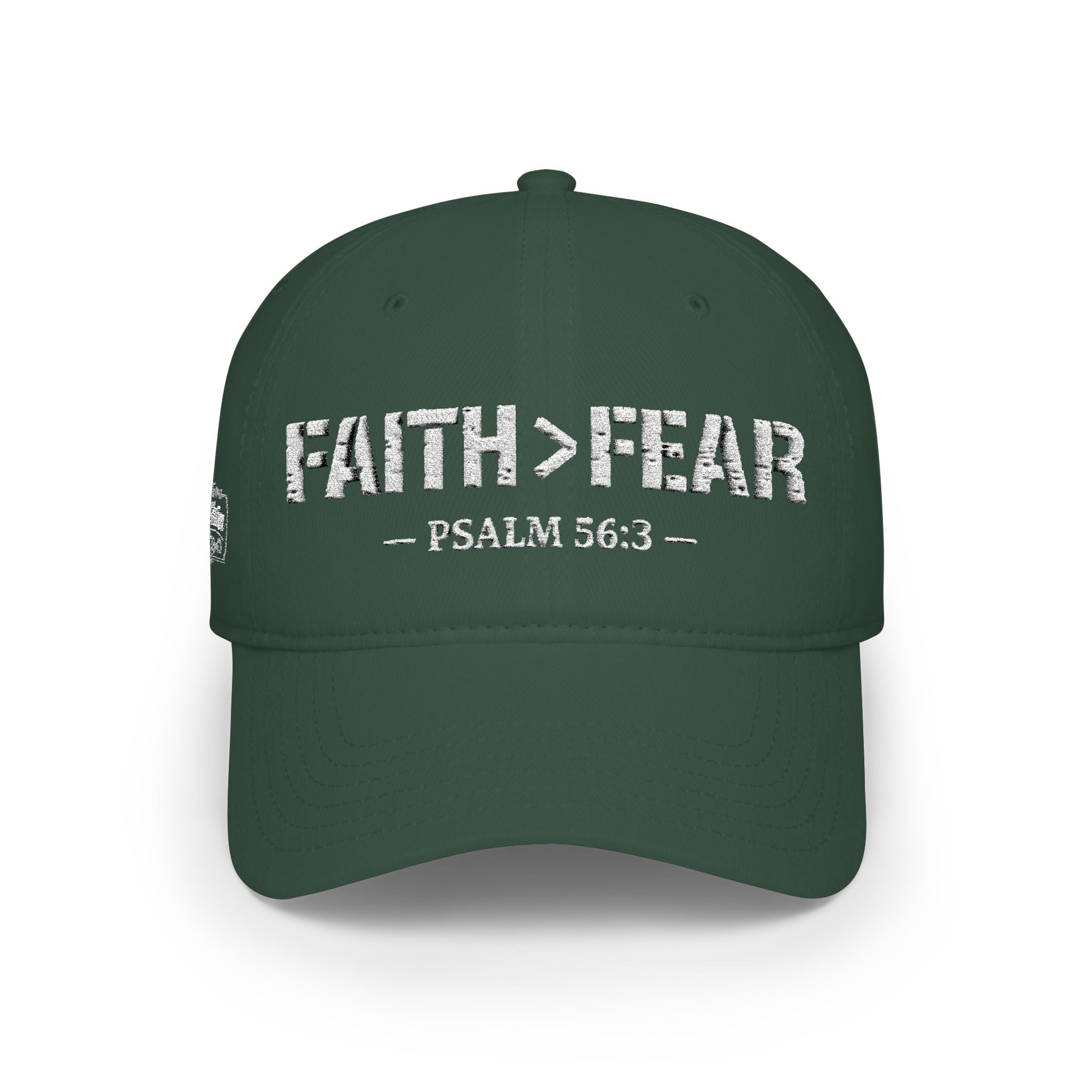 Faith > Fear — Psalm 56:3 — Embroidered Cap | The Foundation Collection (Dark Colors)