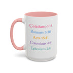 GRACE — Pastel Scripture Typography Mug  -- The Foundation Collection (15 oz)