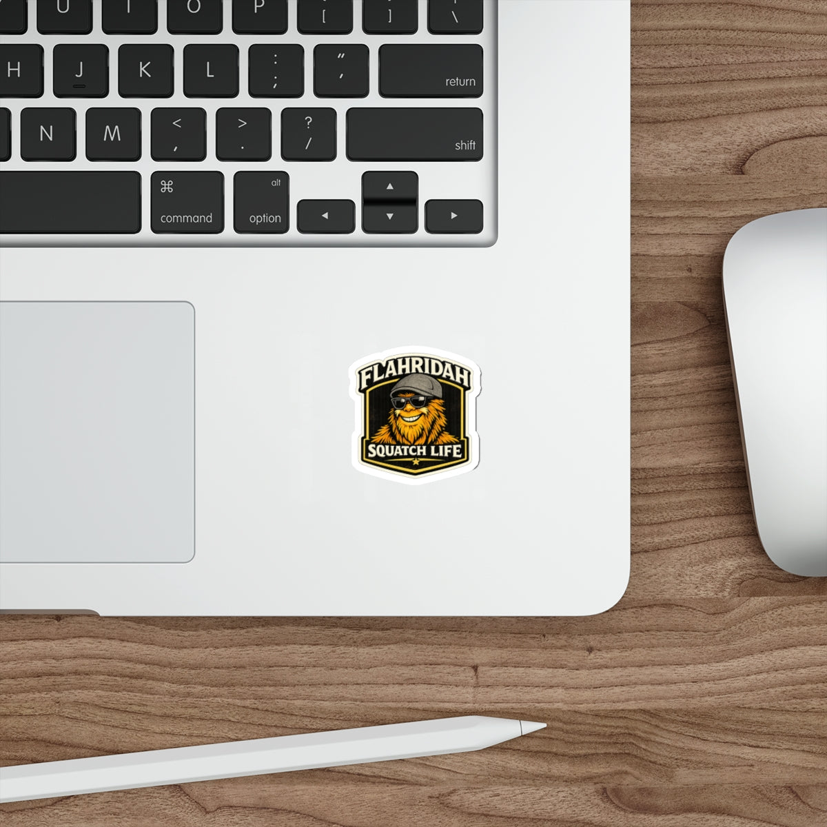 Flahridah Squatch Life Die-Cut Sticker — Bigfoot Mascot Camping Decal