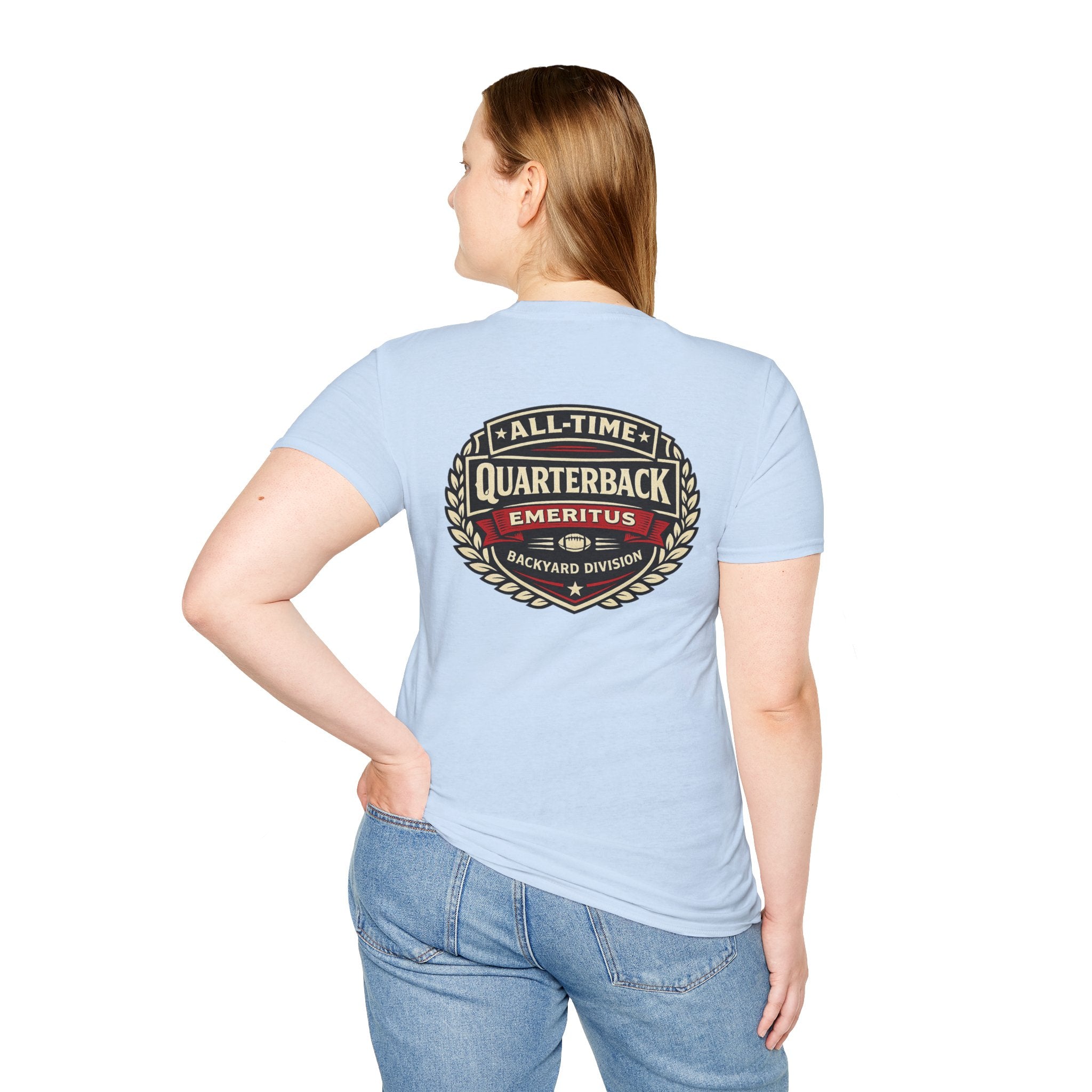 All-Time Quarterback Emeritus T-Shirt — Backyard Division Football Tee