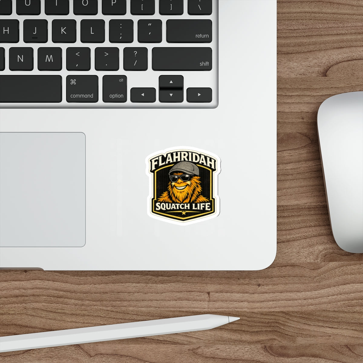 Flahridah Squatch Life Die-Cut Sticker — Bigfoot Mascot Camping Decal