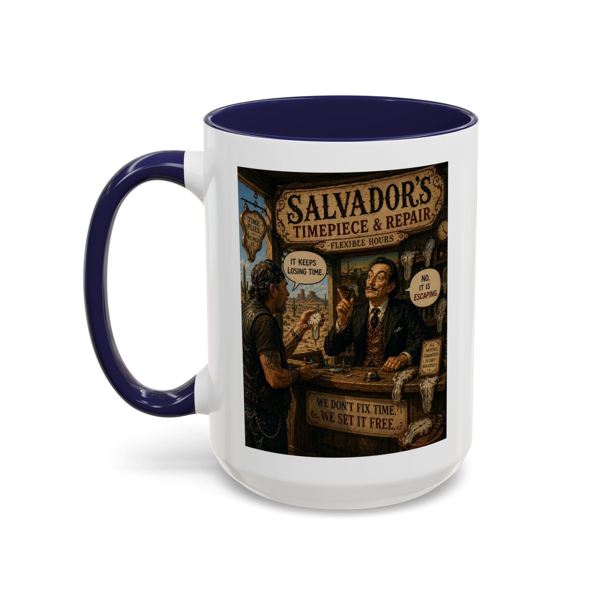 Salvador’s Timepiece & Repair Mug -- From The Road Scholar Society