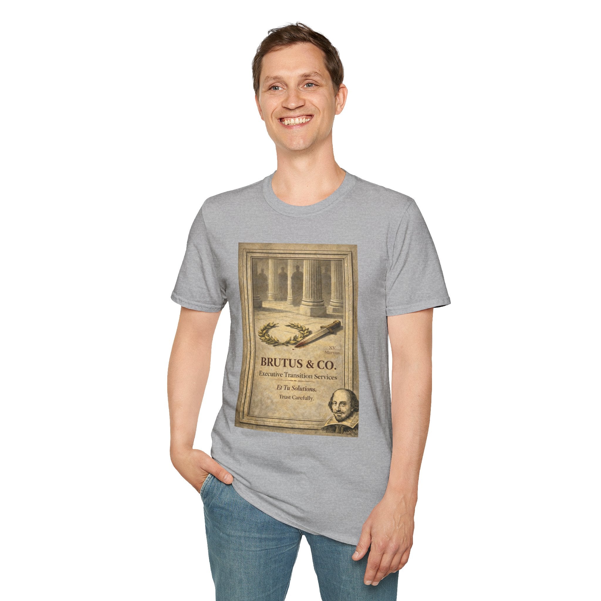 Brutus & Co. Executive Transition Services T-Shirt – Vintage Literary Humor Tee