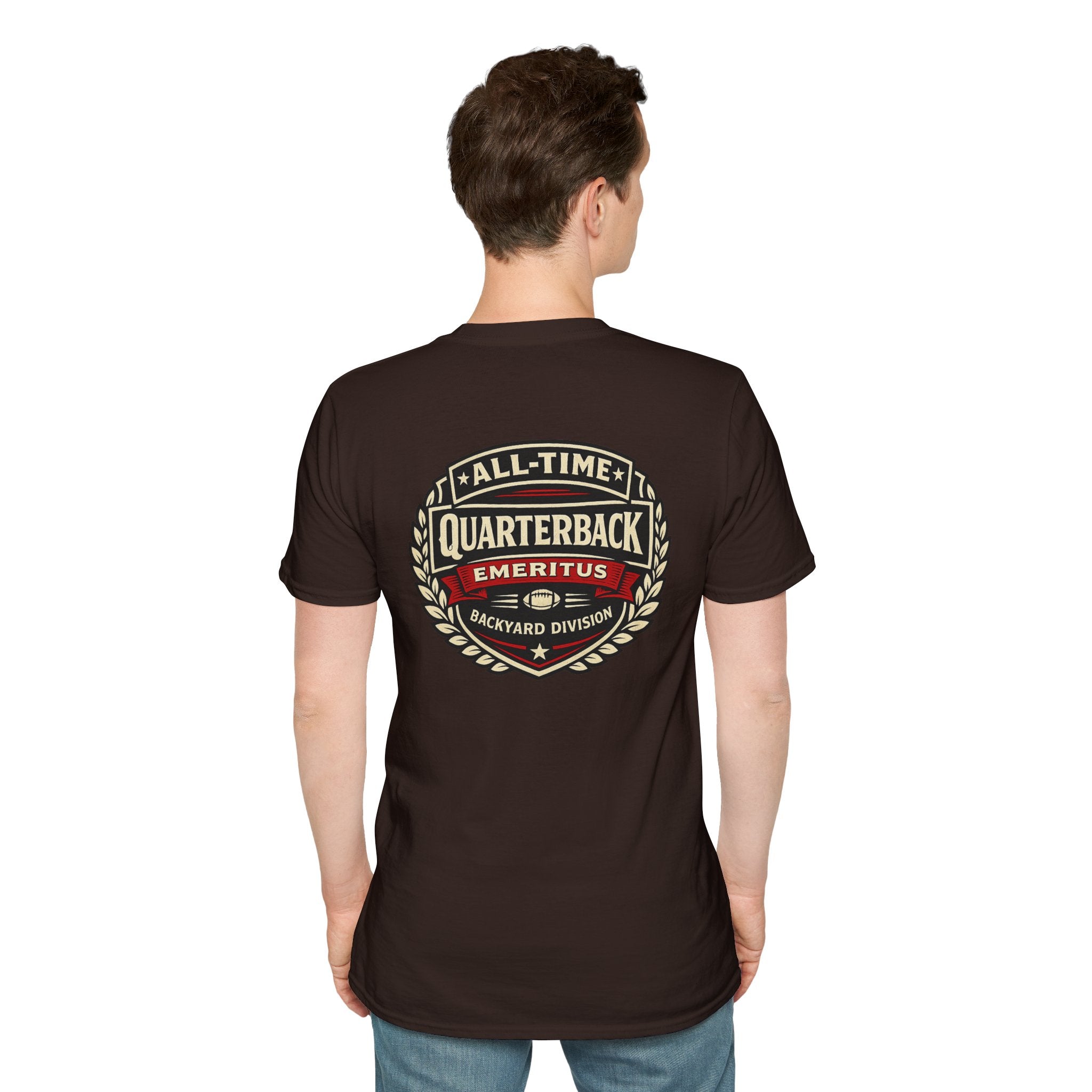 All-Time Quarterback Emeritus T-Shirt — Backyard Division Football Tee