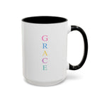 GRACE — Pastel Scripture Typography Mug  -- The Foundation Collection (15 oz)