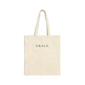 Grace Scripture Tote Bag — Cotton Canvas Bible Verse Grocery Tote (Gal. 6:18, Rom. 5:20)