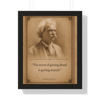 Twain on Getting Ahead -- Framed Vintage Literary Print -- The Author's Gallery