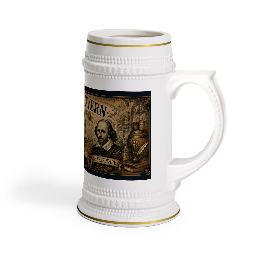 Author's Tavern Beer Stein – Literary Legends Mug (Poe, Twain, Hemingway & Shakespeare)
