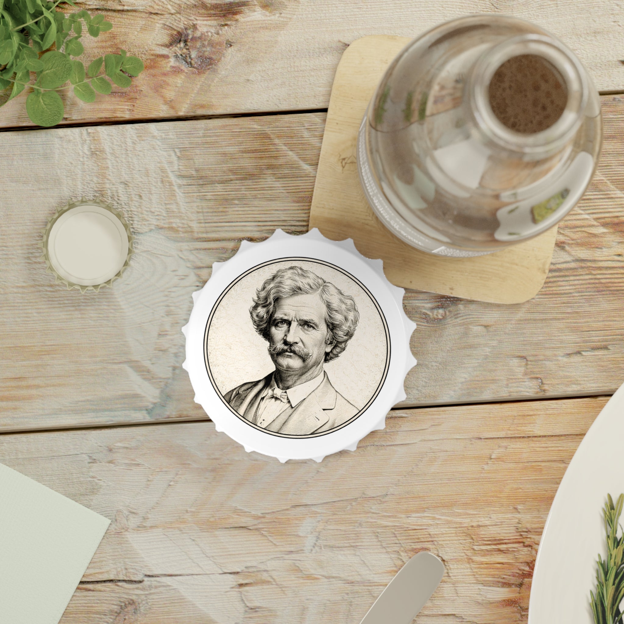 Vintage Mark Twain Bottle Opener — Literary Quote Gift