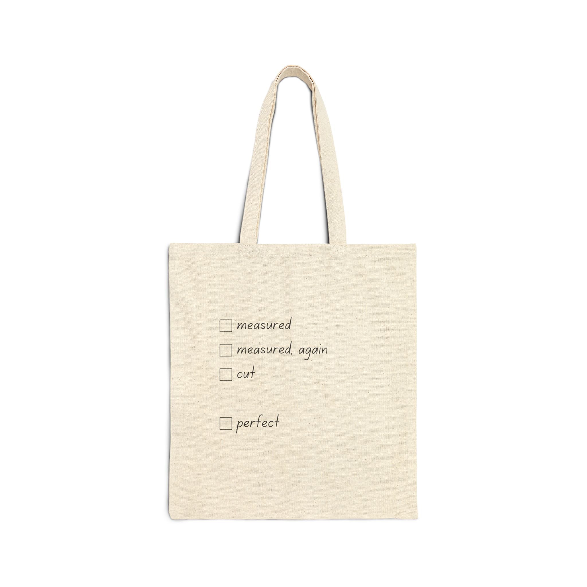 Quilter Tote Bag — "Lady of the Quilt" Cotton Canvas Shopping & Project Bag