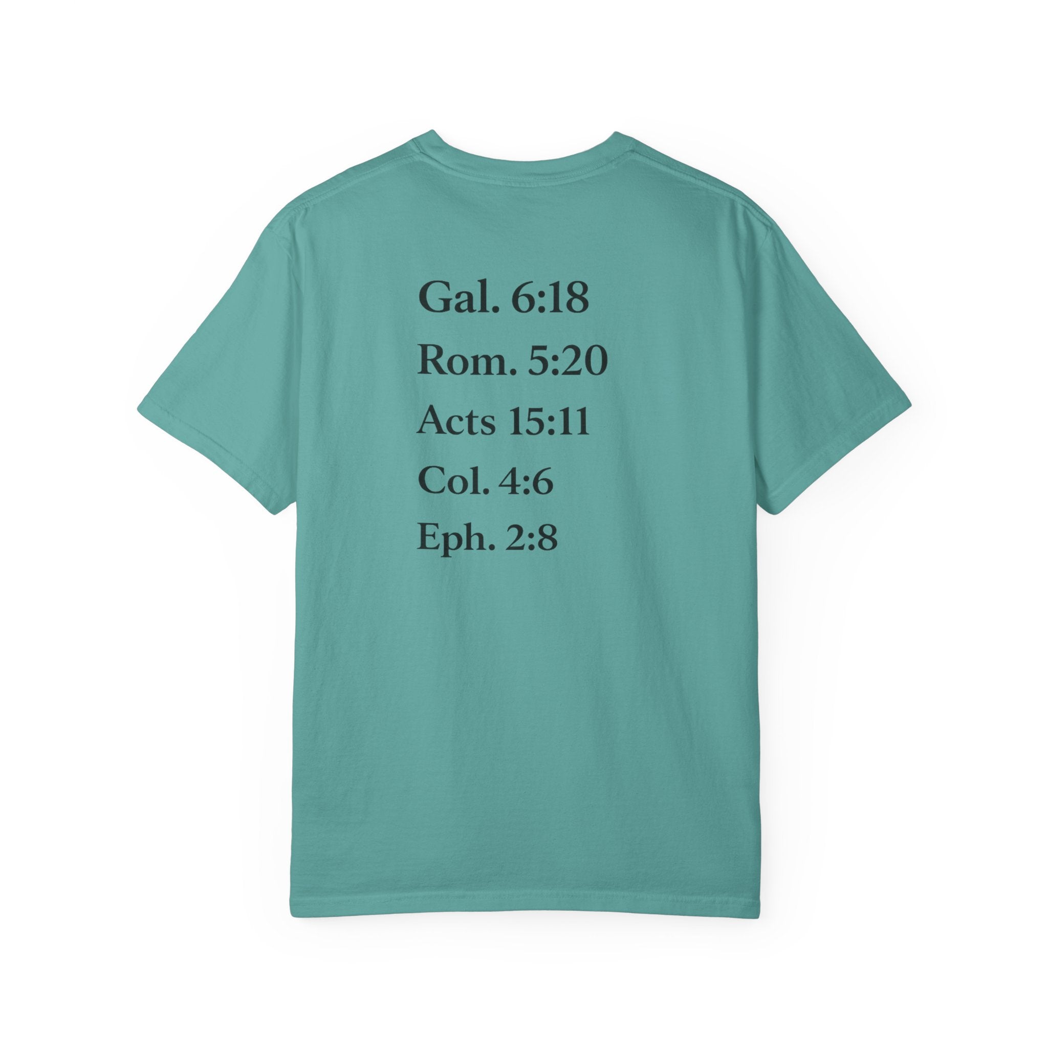 'G.R.A.C.E.' Front Print with Scripture References Back (Christian Faith Tee)