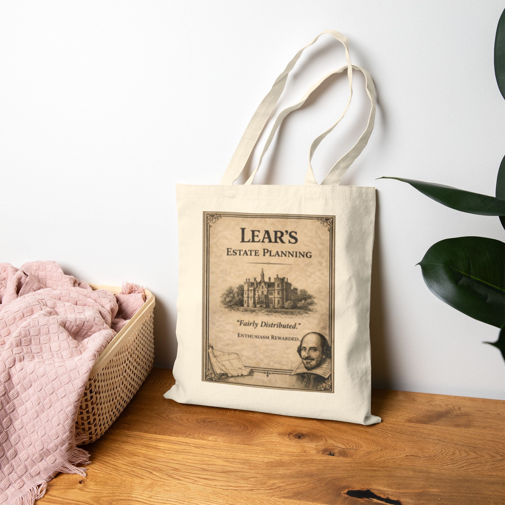 Lear's Estate Planning Canvas Carryall -- Vintage Literary Humor