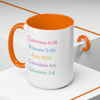 GRACE — Pastel Scripture Typography Mug  -- The Foundation Collection (15 oz)