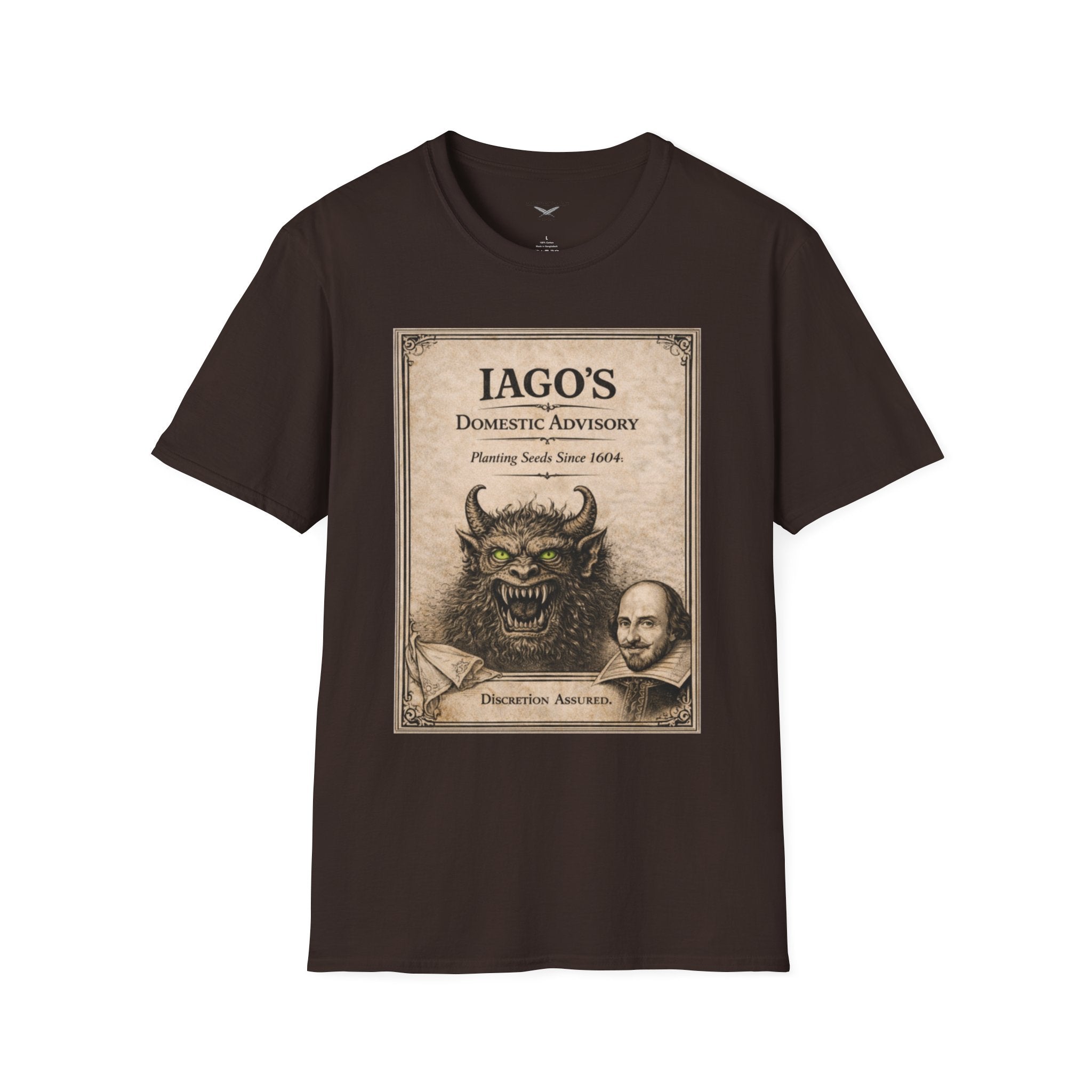 Iago’s Domestic Advisory T-Shirt – Vintage Literary Humor Tee