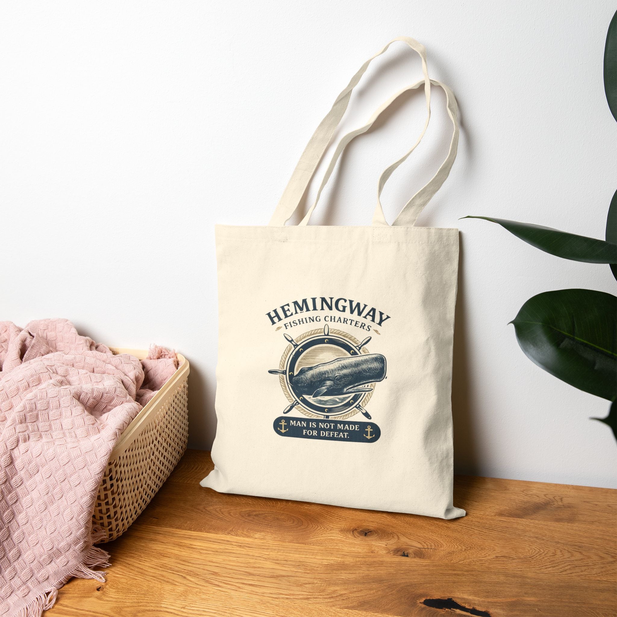 Hemingway Fishing Charter Canvas Carry-All — Vintage Literary Humor