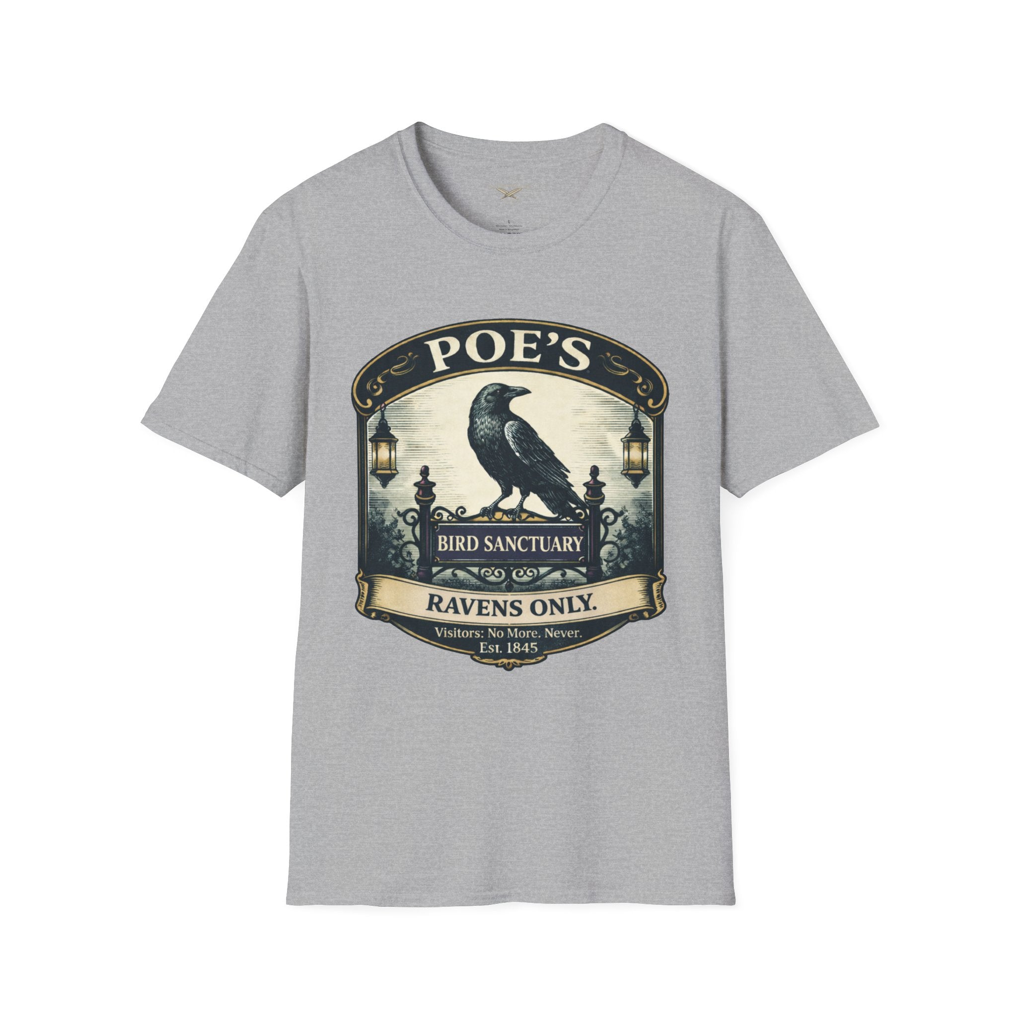 Poe’s Bird Sanctuary T-Shirt – Vintage Literary Humor Tee