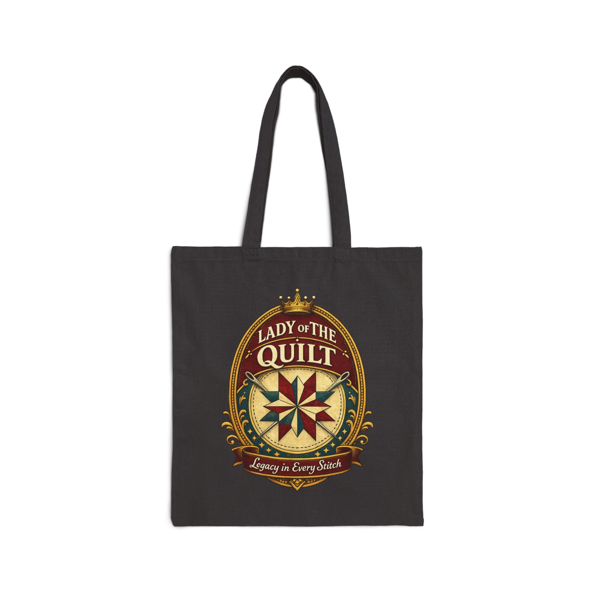 Quilter Tote Bag — "Lady of the Quilt" Cotton Canvas Shopping & Project Bag