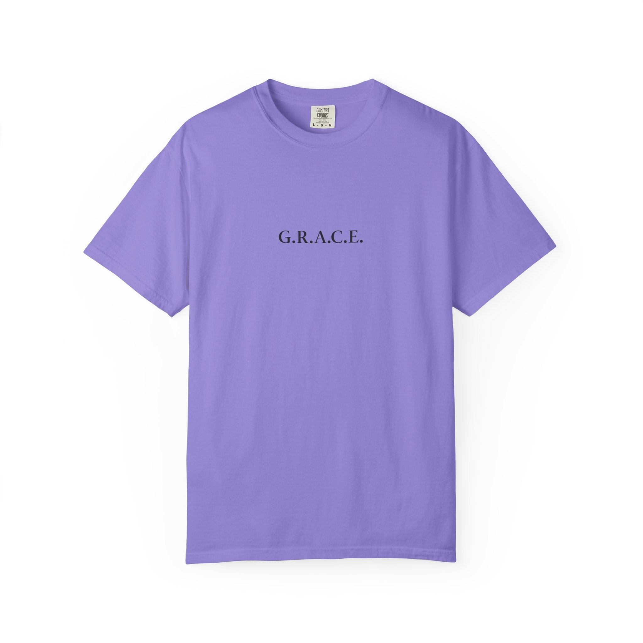 'G.R.A.C.E.' Front Print with Scripture References Back (Christian Faith Tee)