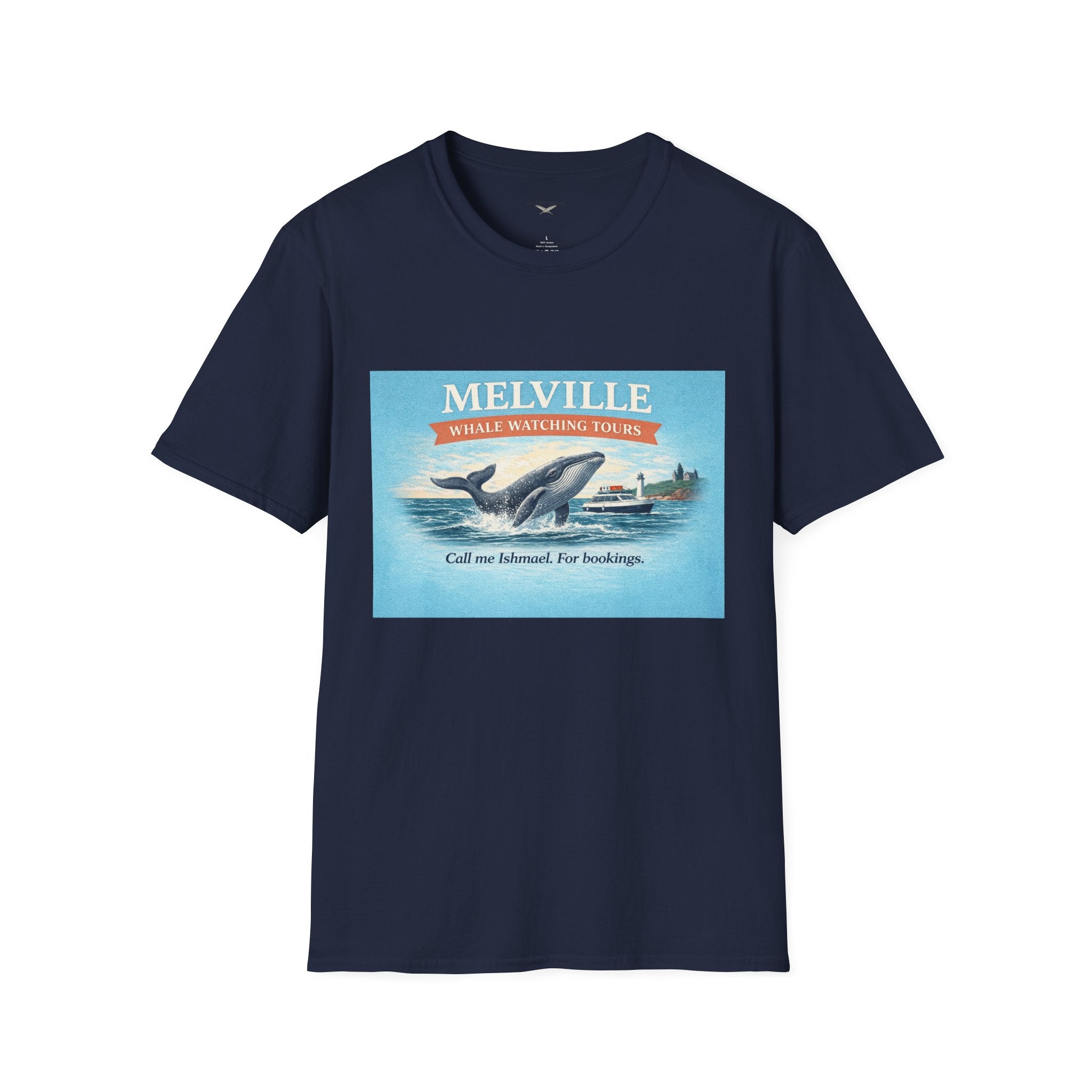 Melville Whale Watching T-Shirt — Vintage Literary Humor Tee