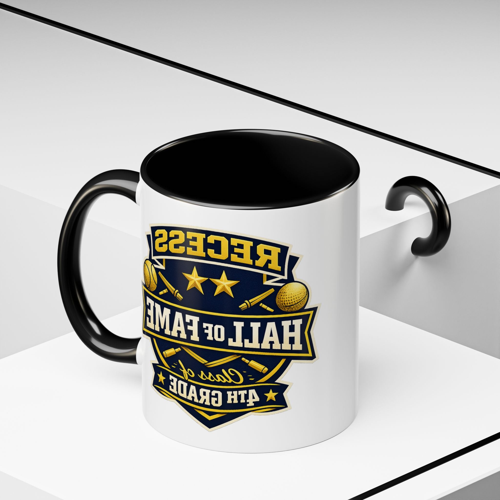Recess Hall of Fame Coffee Mug — Class of 4th Grade Accent Mug (11/15oz)