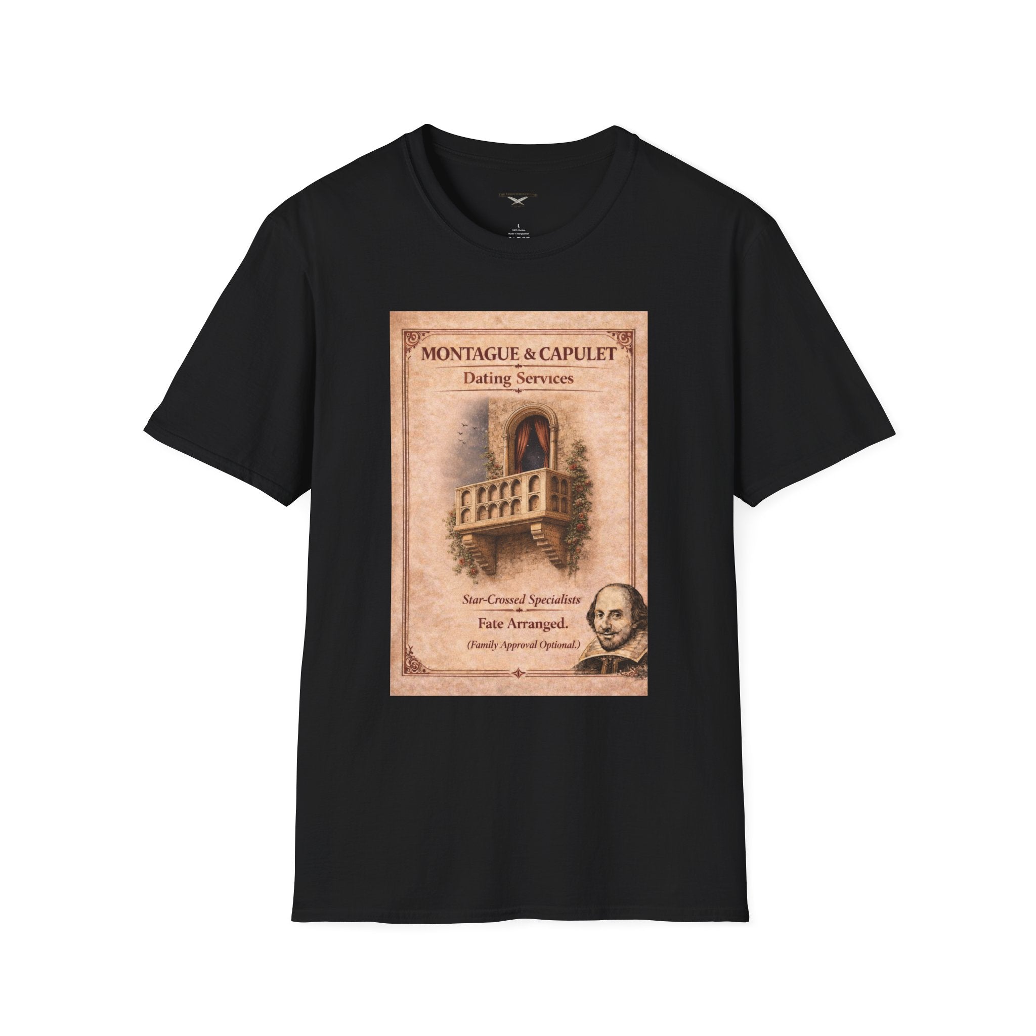Montague & Capulet Dating Services T-Shirt – Vintage Literary Humor Tee